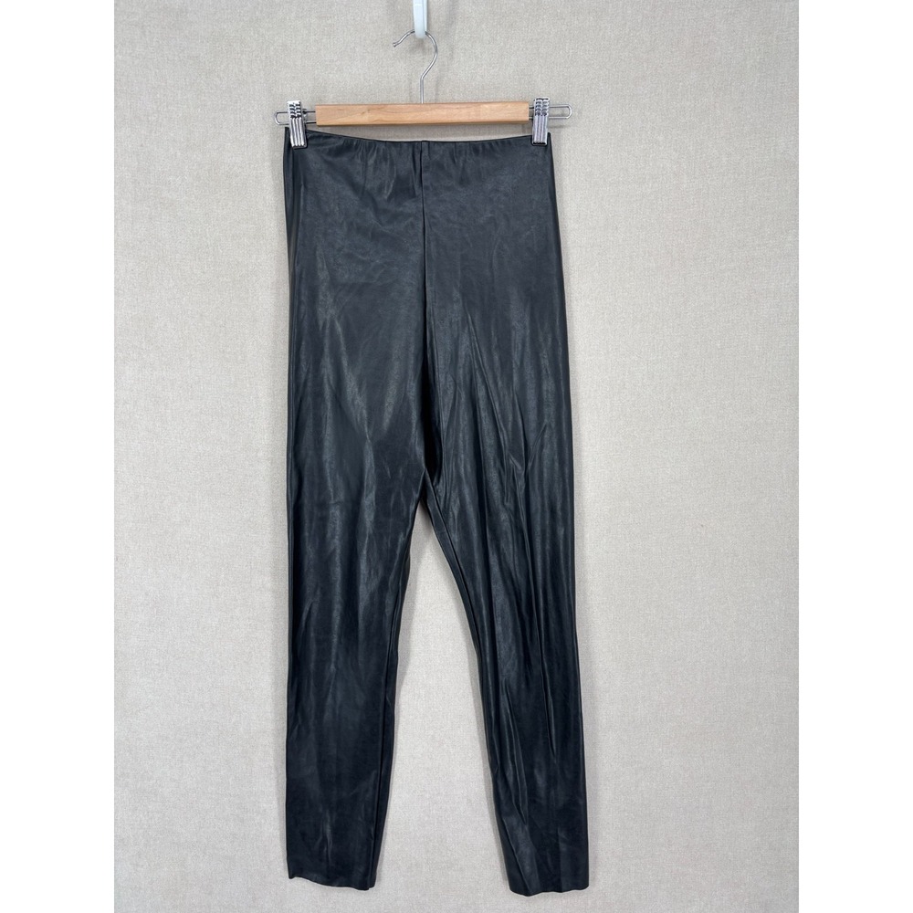 Aritzia Wilfred Free Leggings Black Faux Leather Vegan Pull On High Rise